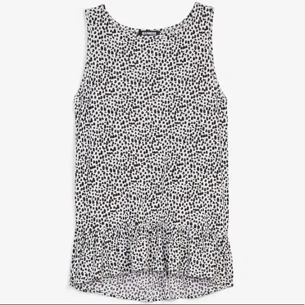 Express Cheetah Peplum Tank